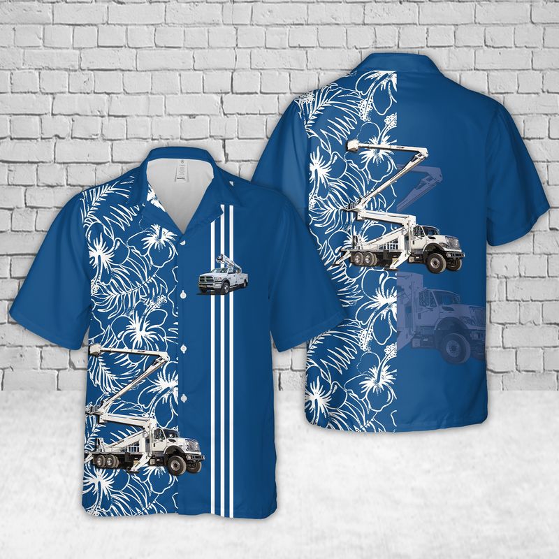 Lineman Bucket Trucks Hawaiian Shirt