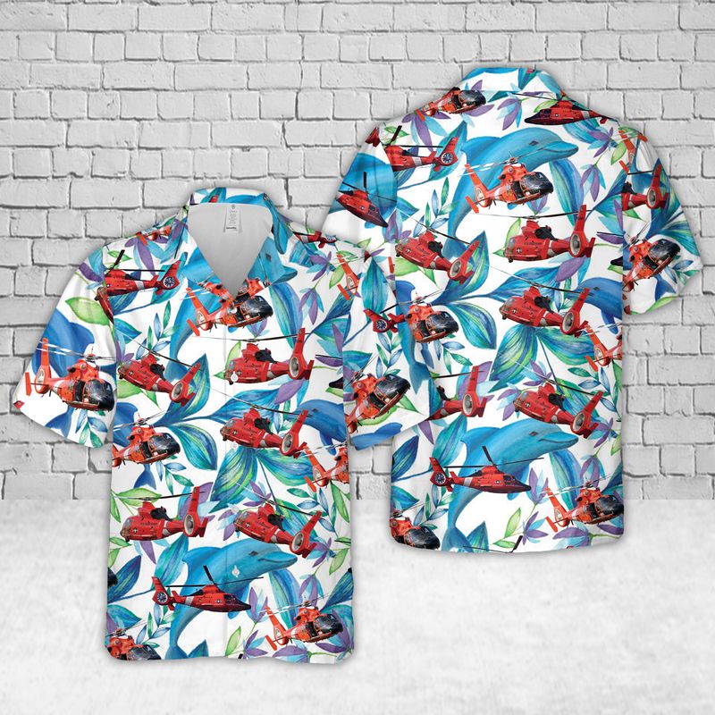 US Coast Guard Eurocopter MH-65 Dolphin Hawaiian Shirt