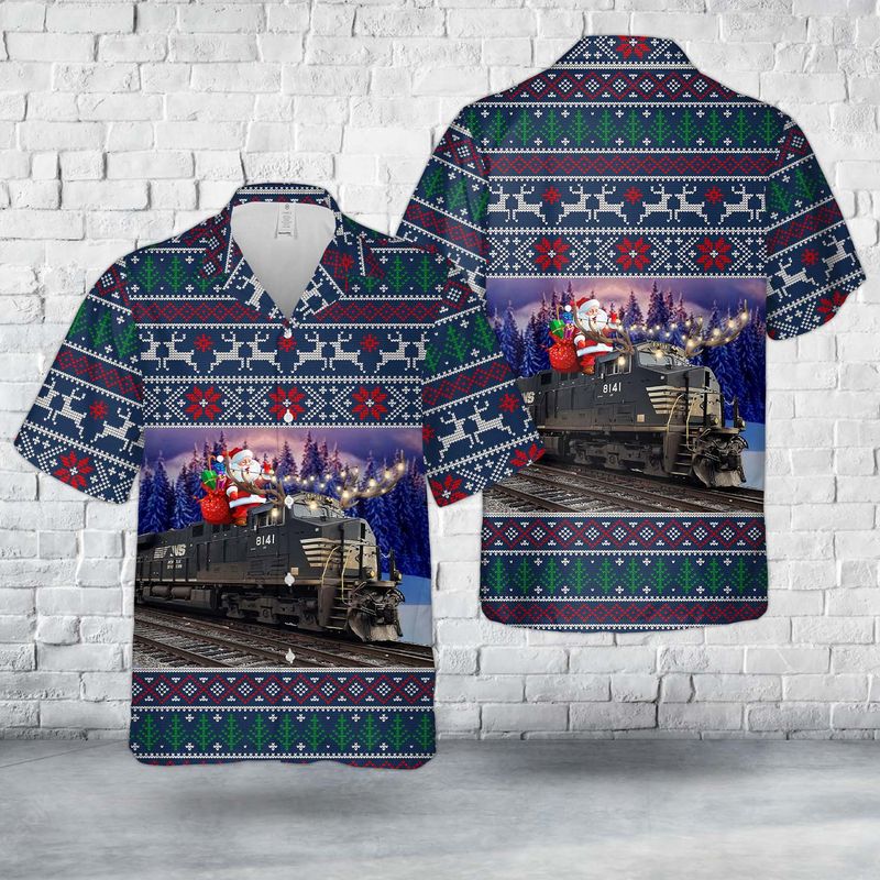 Norfolk Southern Railway GE ES44AC 8141 Christmas Hawaiian Shirt