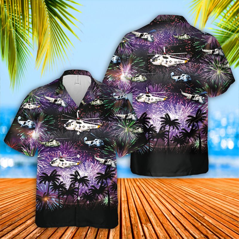 Navy Sikorsky SH-3 Sea King 4th Of July Hawaiian Shirt