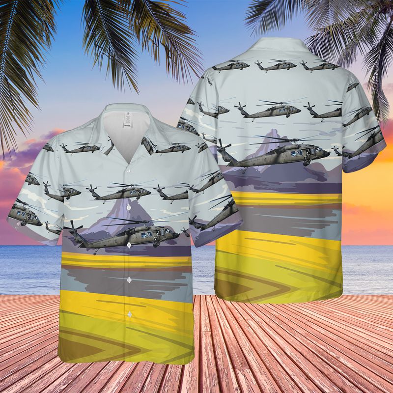 Montana Army National Guard 189th Aviation Regiment HH-60M Black Hawk Hawaiian Shirt