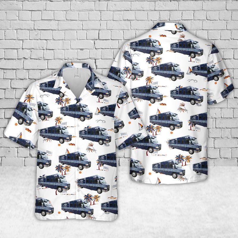 Massachusetts State Police Car Hawaiian Shirt
