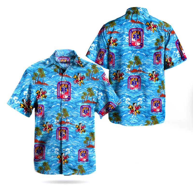 Maryland EMT Emergency Medical Technician Hawaiian Shirt