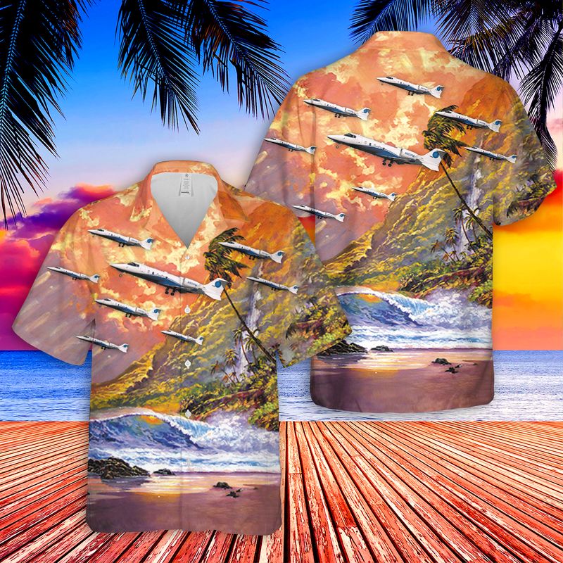 Delta Private Jets Bombardier Learjet 60 Hawaiian Shirt
