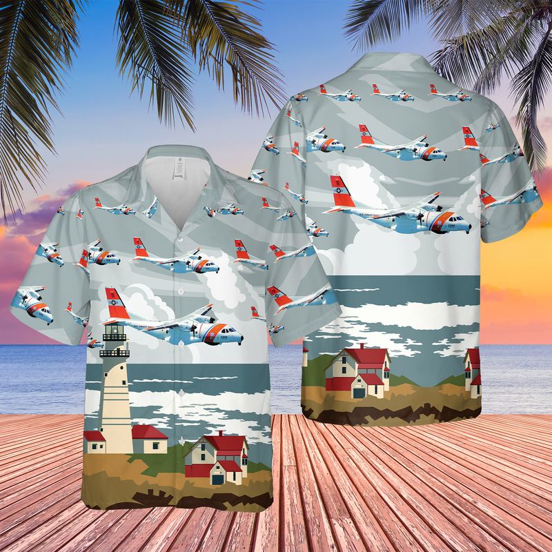 Coast Guard Air Station Cape Cod HC-144 Ocean Sentry Hawaiian Shirt