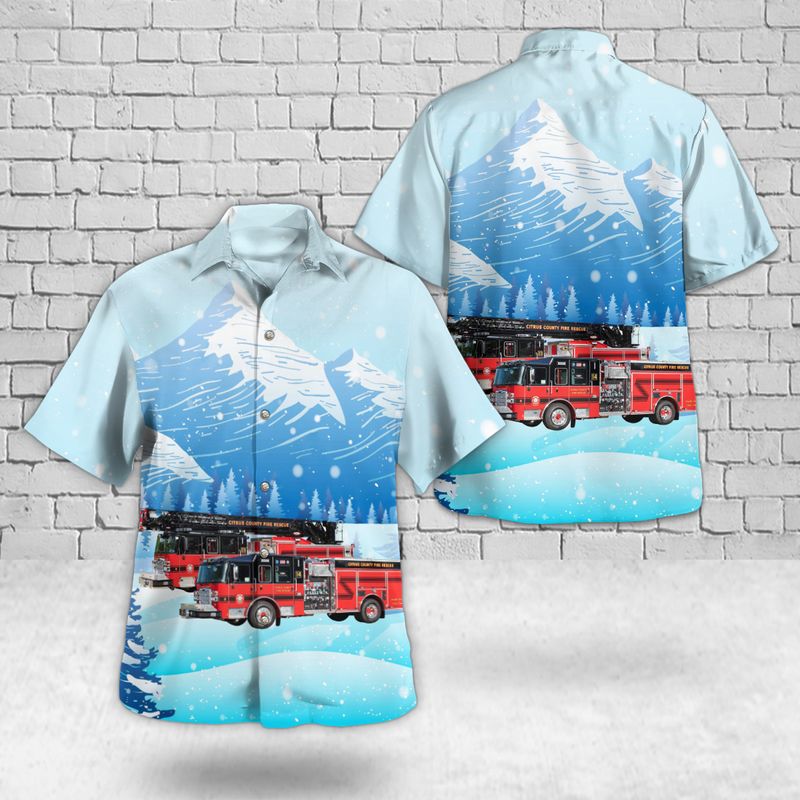 Inverness, Florida, Citrus County Fire Rescue Christmas Hawaiian Shirt