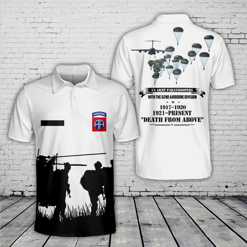 Custom Name US Army Paratroopers With The 82nd Airborne Division Parachute Polo Shirt