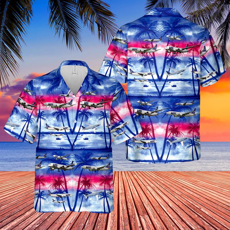 LOT Polish Airlines Boeing 737 Max 8 Hawaiian Shirt
