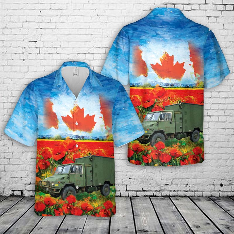 Canadian Army LSVW Military Truck, Remembrance Day Hawaiian Shirt