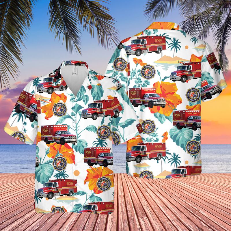 Florida Orange County Fire Rescue Paramedic Hawaiian Shirt