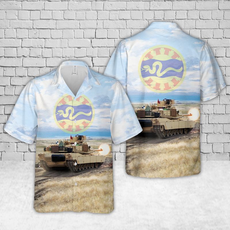 Idaho Army National Guard, 2-116th Cavalry Brigade Combat Team (CBCT) M1A2 Abrams Main Battle Tank Hawaiian Shirt