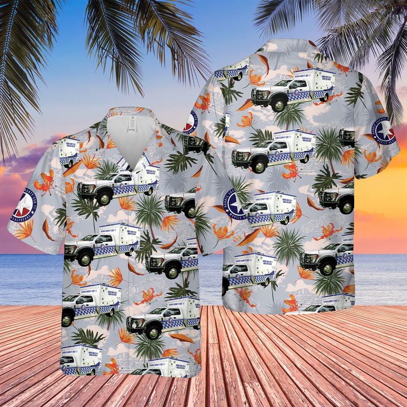 Texas Harris County ESD 11 Mobile Healthcare Hawaiian Shirt