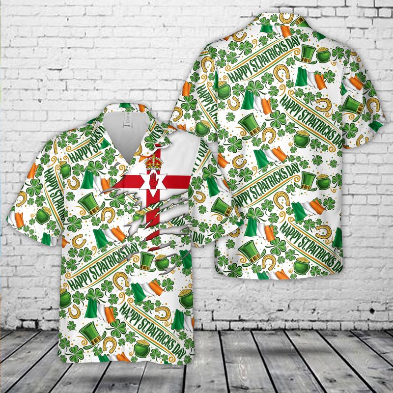 Saint Patrick's Day Northern Ireland Hawaiian Shirt