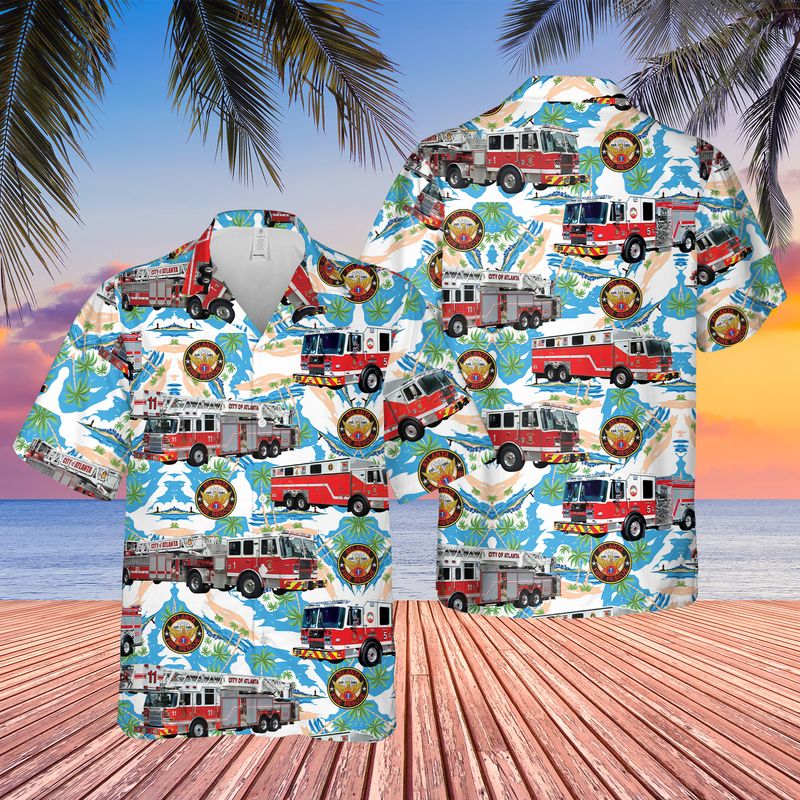 Georgia Atlanta Fire Rescue Department Hawaiian Shirt