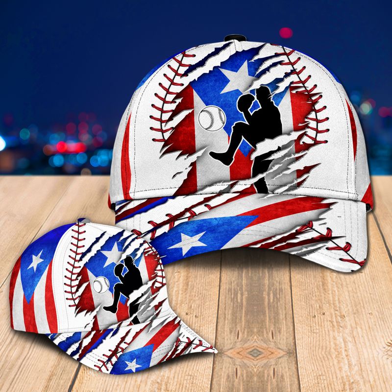 Baseball Pitcher Puerto Rico Baseball Cap