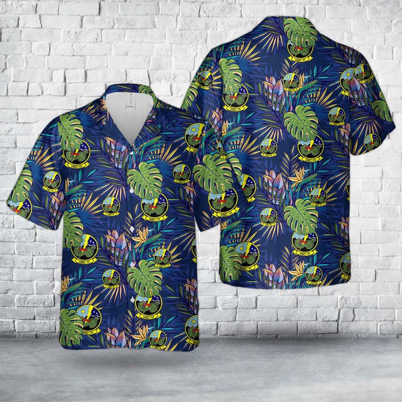 US Navy Helicopter Sea Combat Squadron HSC-11 "Dragonslayers" MH-60S Seahawk Hawaiian Shirt