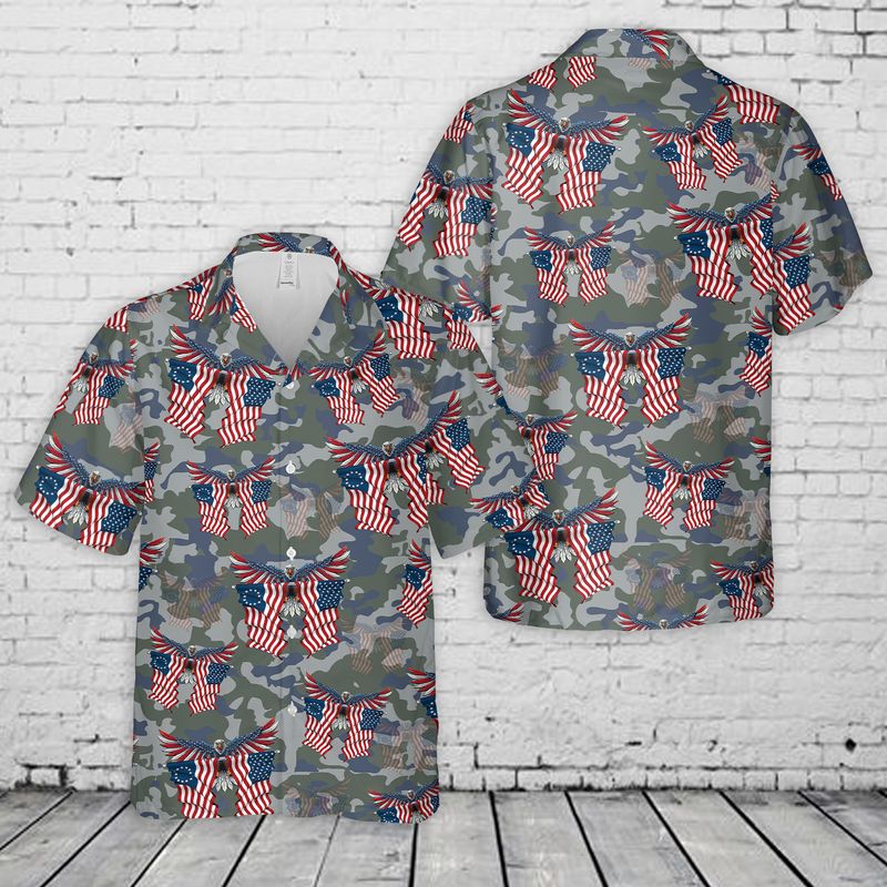 Eagle Veteran 4th July Hawaiian Shirt