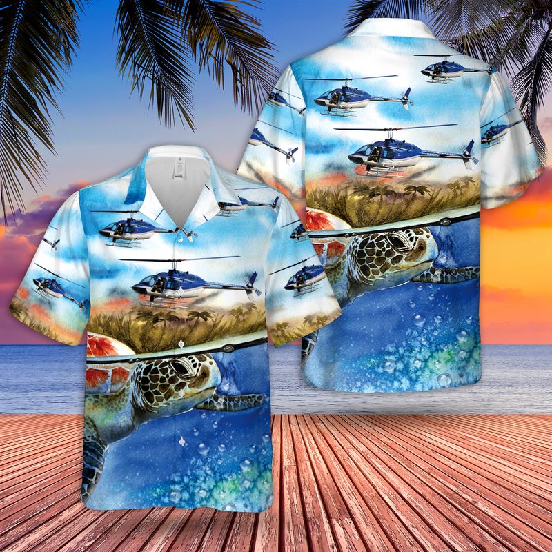 Memphis Police Bell 206B JetRanger III Hawaiian Shirt