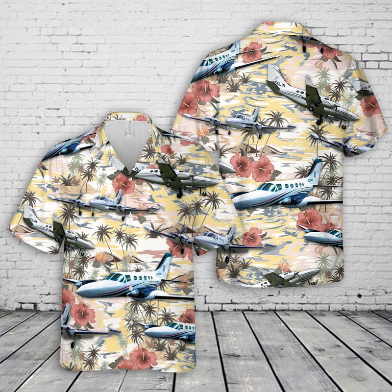 Cessna 421C Golden Eagle Hawaiian Shirt