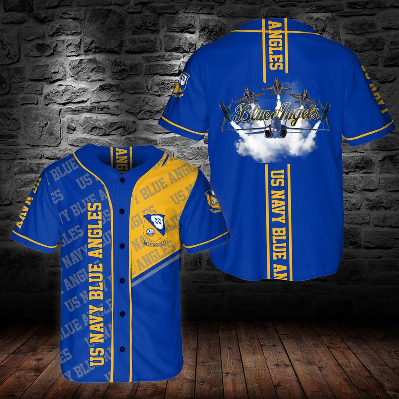 US Navy Blue Angels AOP Baseball Jersey