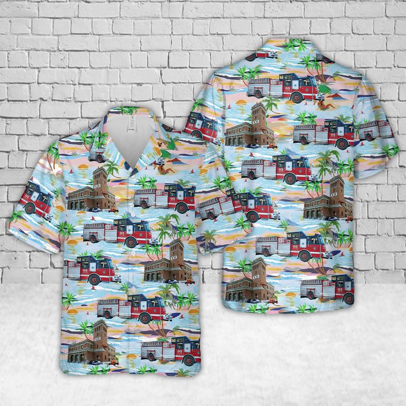 MONTREAL Fire Department Fire Station no 03 Hawaiian Shirt