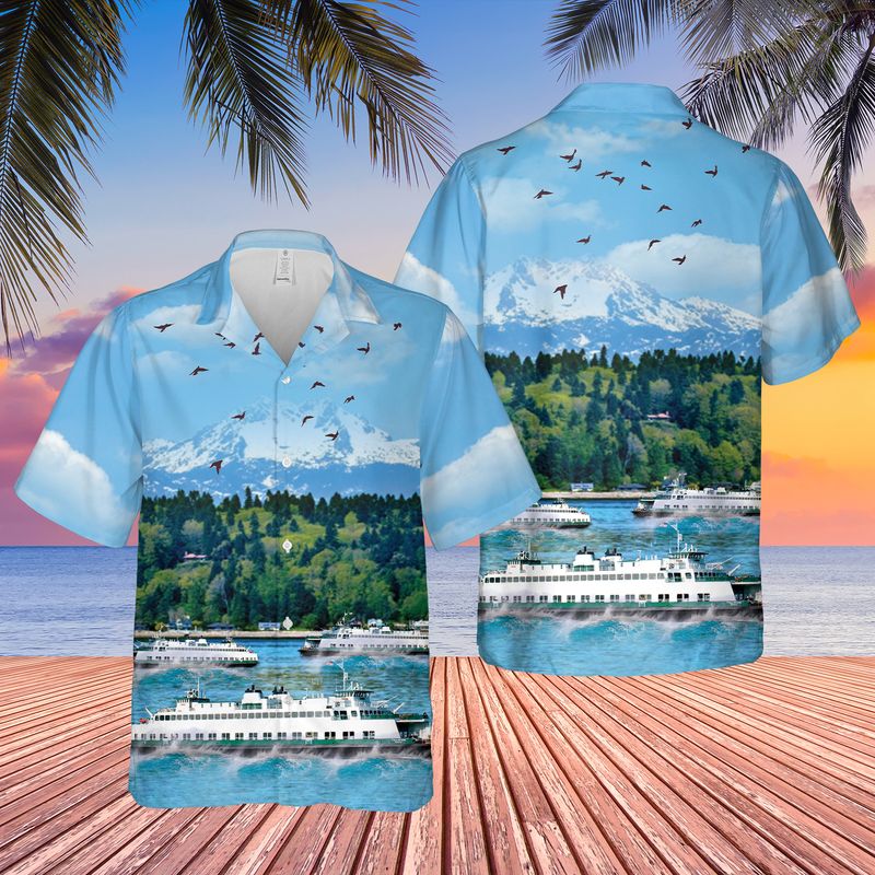 Washington State Ferries MV Tillikum Hawaiian Shirt