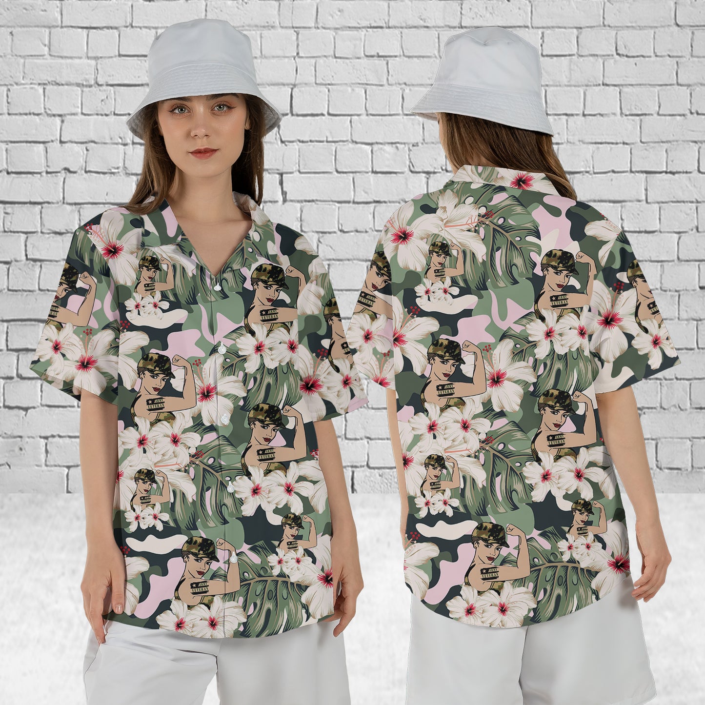 Army Woman Veteran Hawaiian Shirt For Women