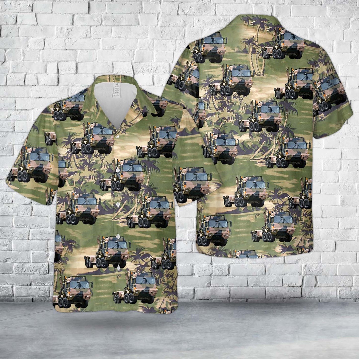 Australian Army HX77 Military Trucks Hawaiian Shirt
