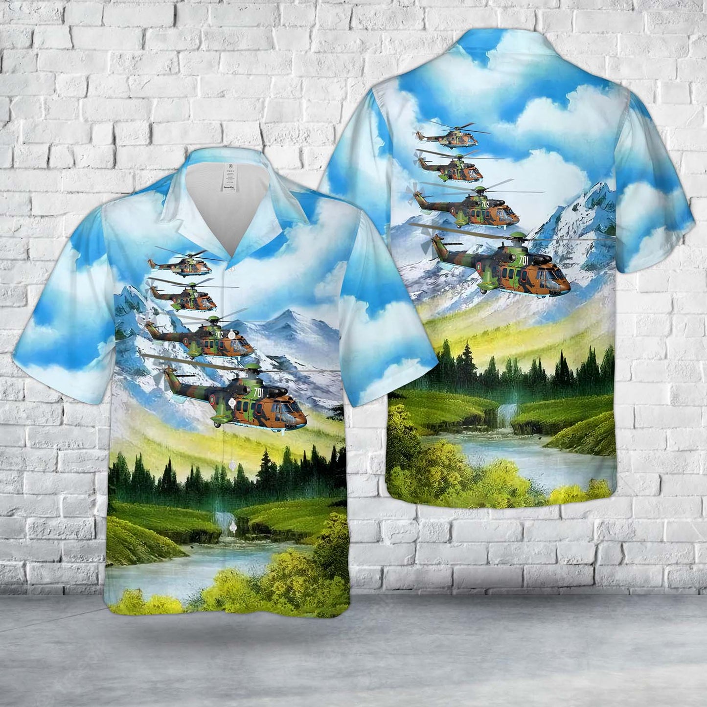 Bulgarian Air Force Eurocopter AS 532AL Cougar Hawaiian Shirt