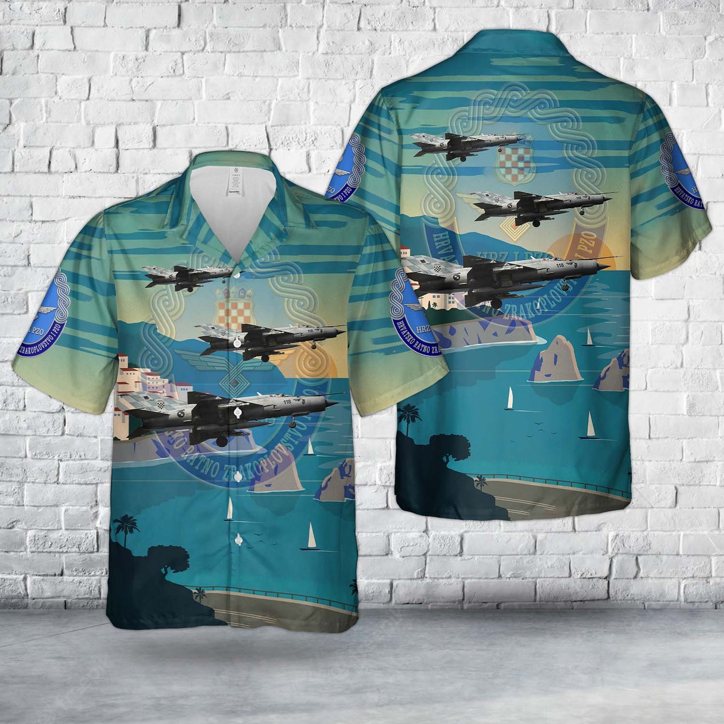 Croatian Air Force Mikoyan-Gurevich Mig-21bisD Fishbed L Hawaiian Shirt