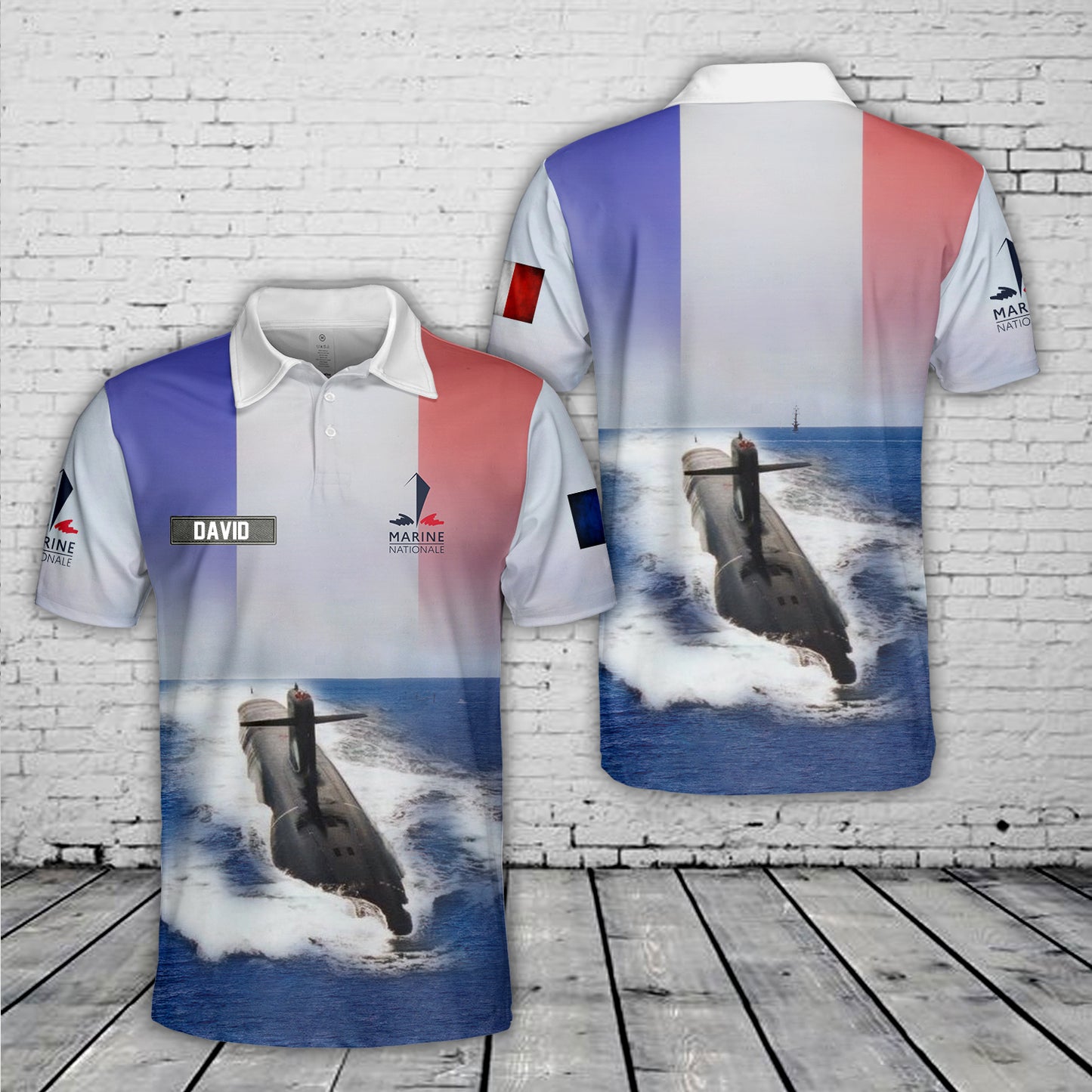 Custom Name French Navy Téméraire (Triomphant class) S617 Polo Shirt