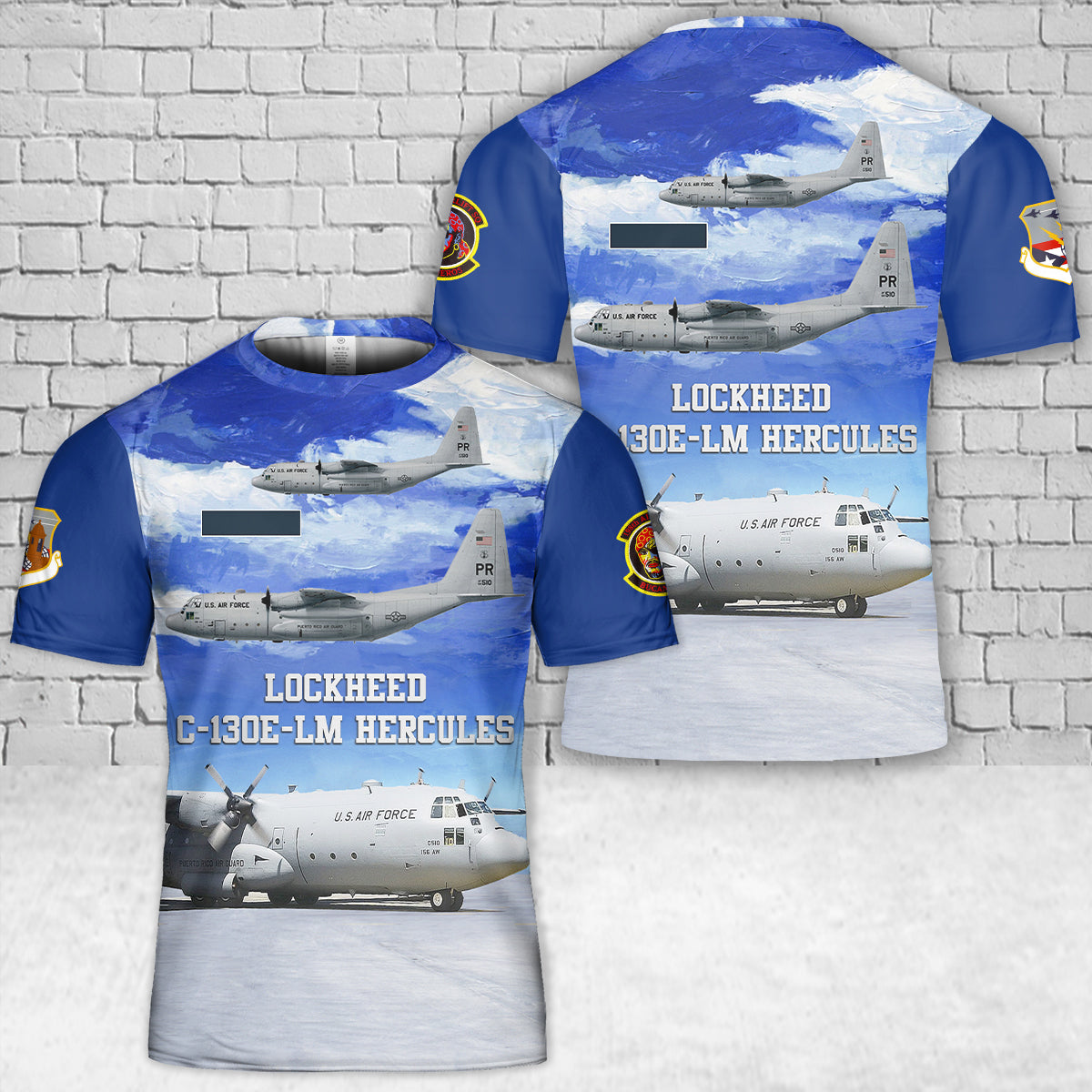 Custom Name Puerto Rico Air National Guard Lockheed C-130E-LM Hercules 198th Airlift Squadron T-Shirt 3D