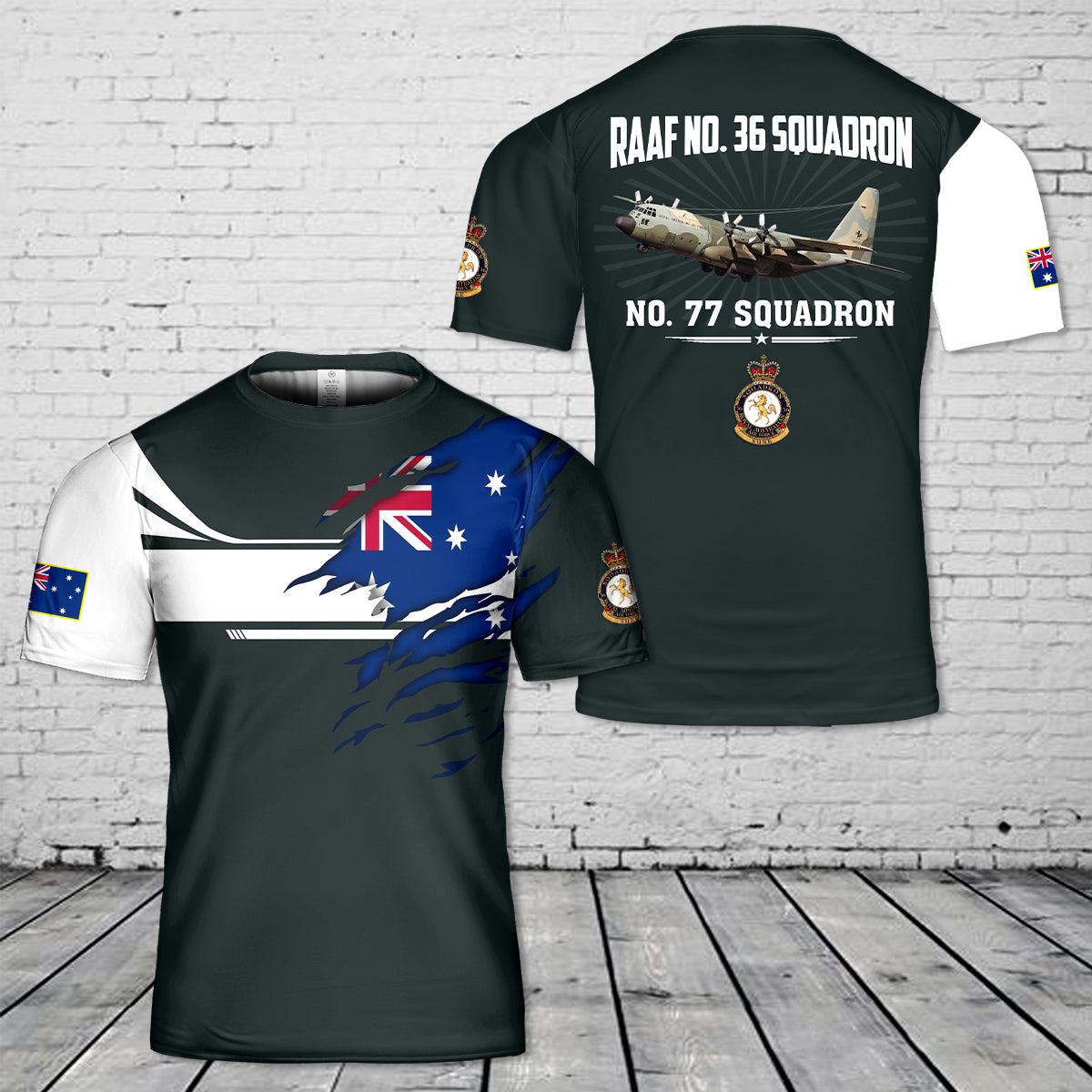 Custom Name RAAF No. 36 Squadron C-130H Hercules 3D T-Shirt