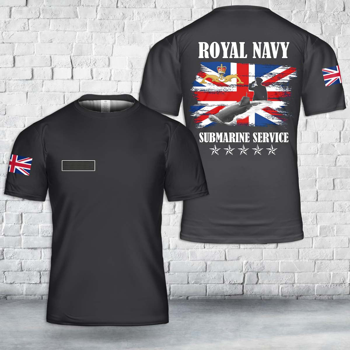 Custom Name Royal Navy Submarine Service T-Shirt 3D
