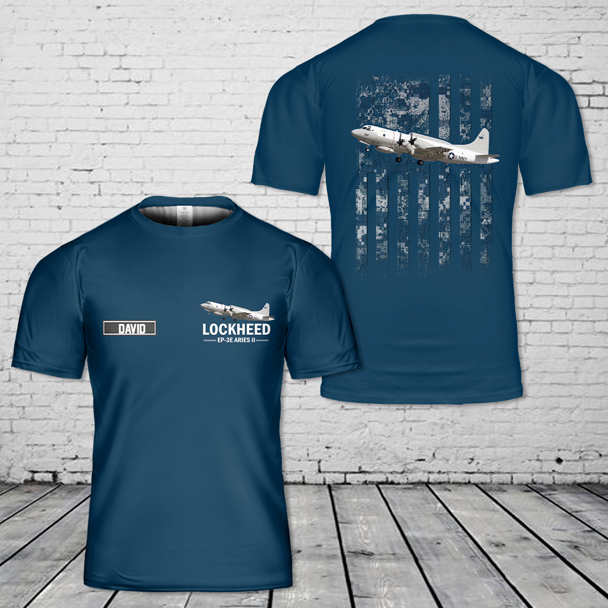 Custom Name US Navy Lockheed EP-3E ARIES II 3D T-shirt