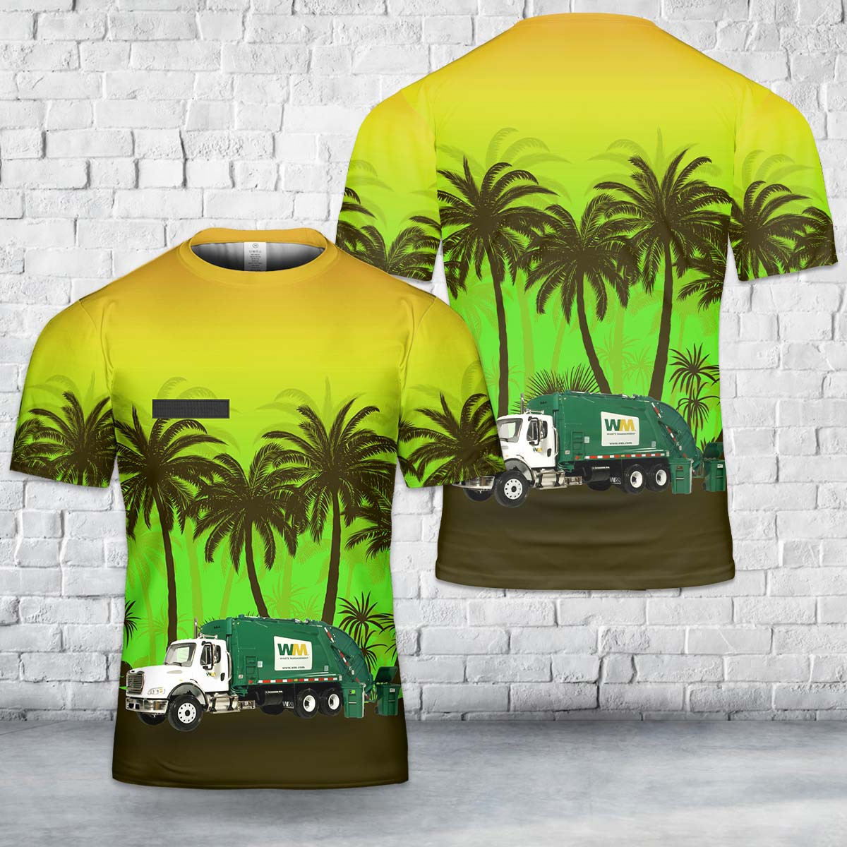 Custom Name Us Waste Management Garbage Roll-Off T-Shirt 3D