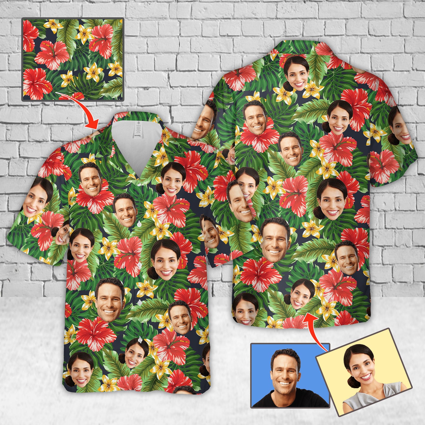 Custom Pattern & Face Hawaiian Shirt