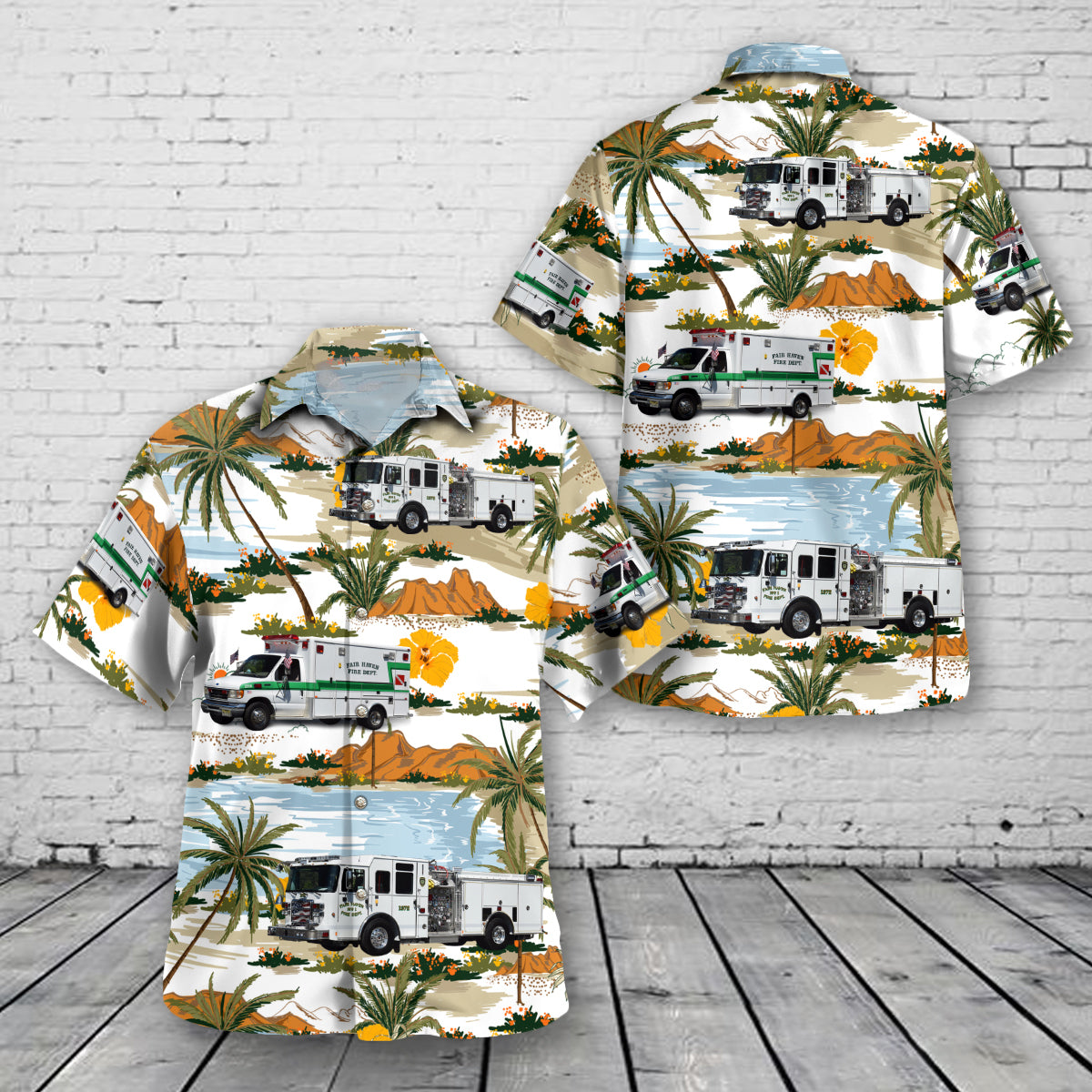 Fair Haven Fire Dept. Station 13-1, New Jersey Hawaiian Shirt