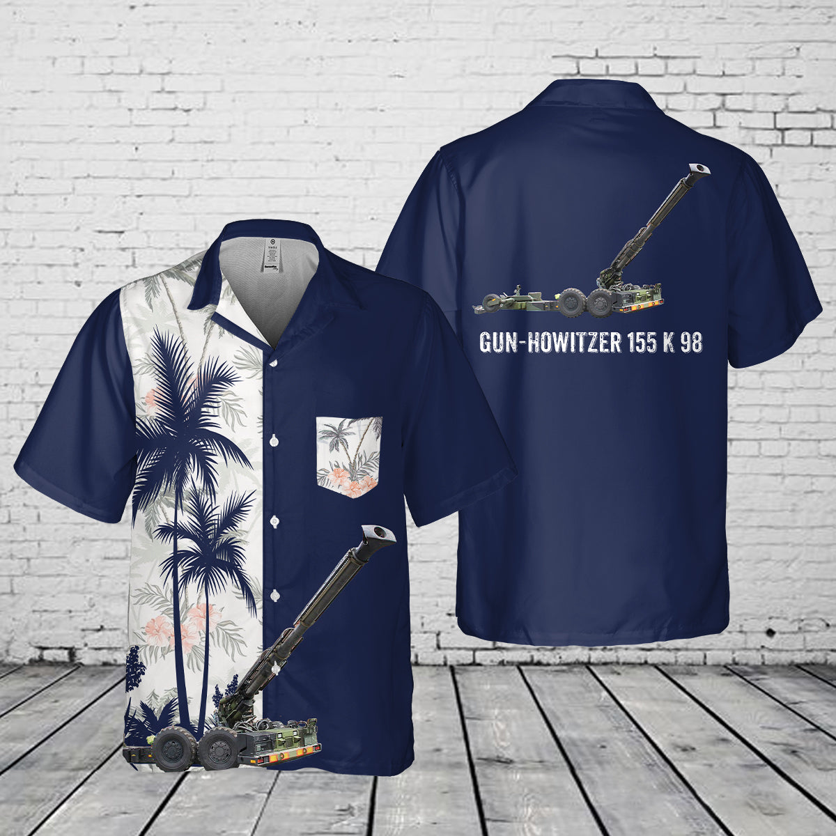 Finnish Army Gun-howitzer 155 K 98 Pocket Hawaiian Shirt