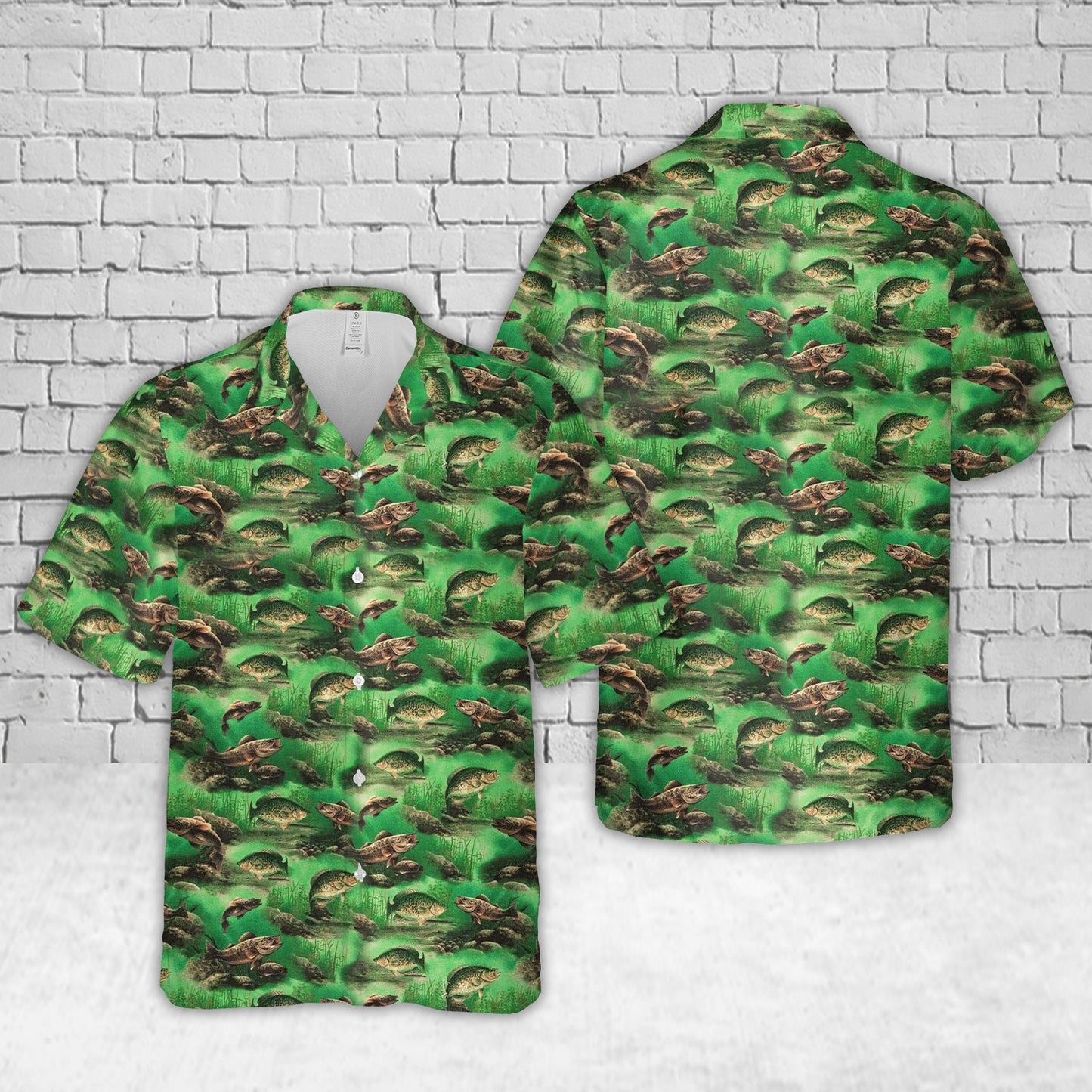 Fishing Fabric Bass Perch Pike Lake Fresh Water Fish Hawaiian Shirt