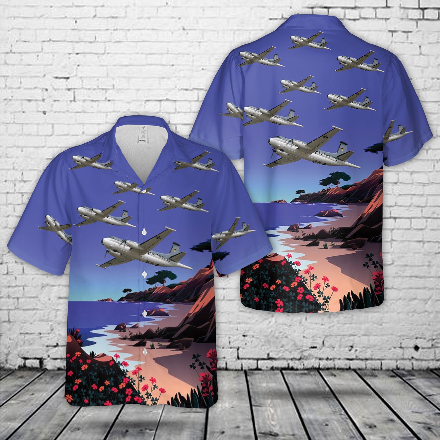 German Navy Breguet 1150 Atlantic Hawaiian Shirt