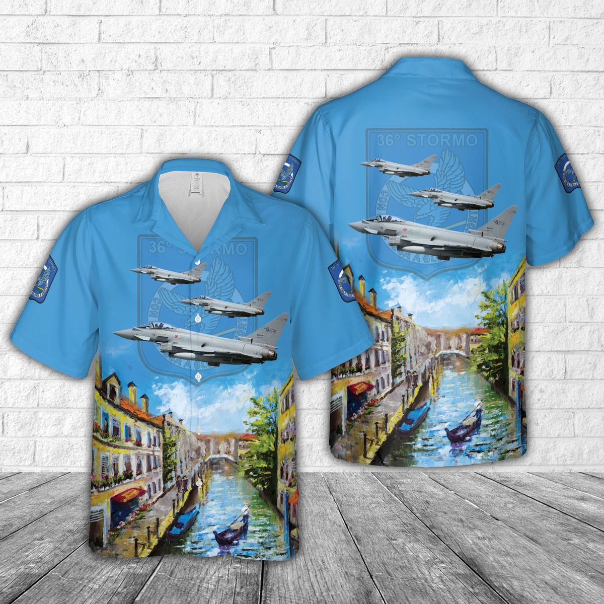 Italian Air Force Eurofighter Typhoon 36-40 of the 36 Stormo Riccardo Hellmuth Seidl (36th Wing) Hawaiian Shirt