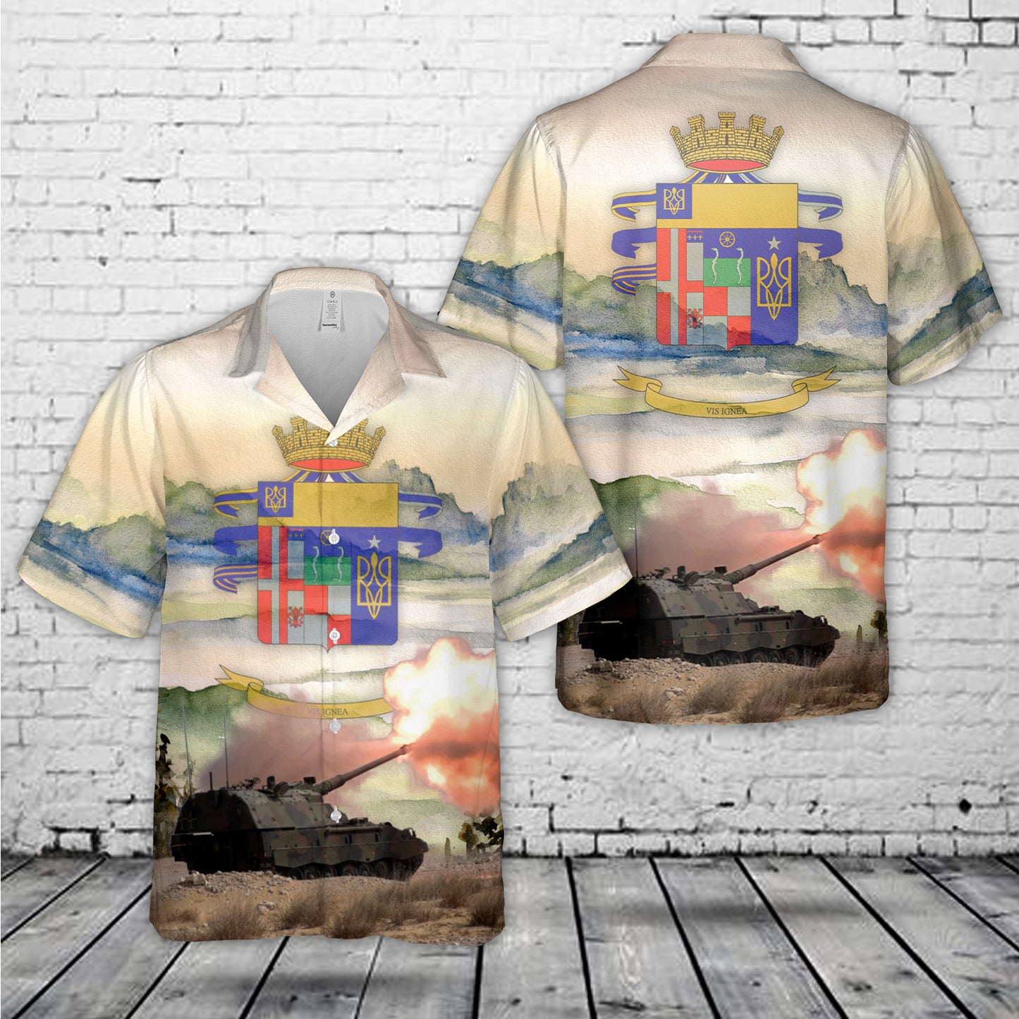 Italian Army 8th Field Artillery Regiment ''Pasubio'' PzH2000 self-propelled howitzer Hawaiian Shirt