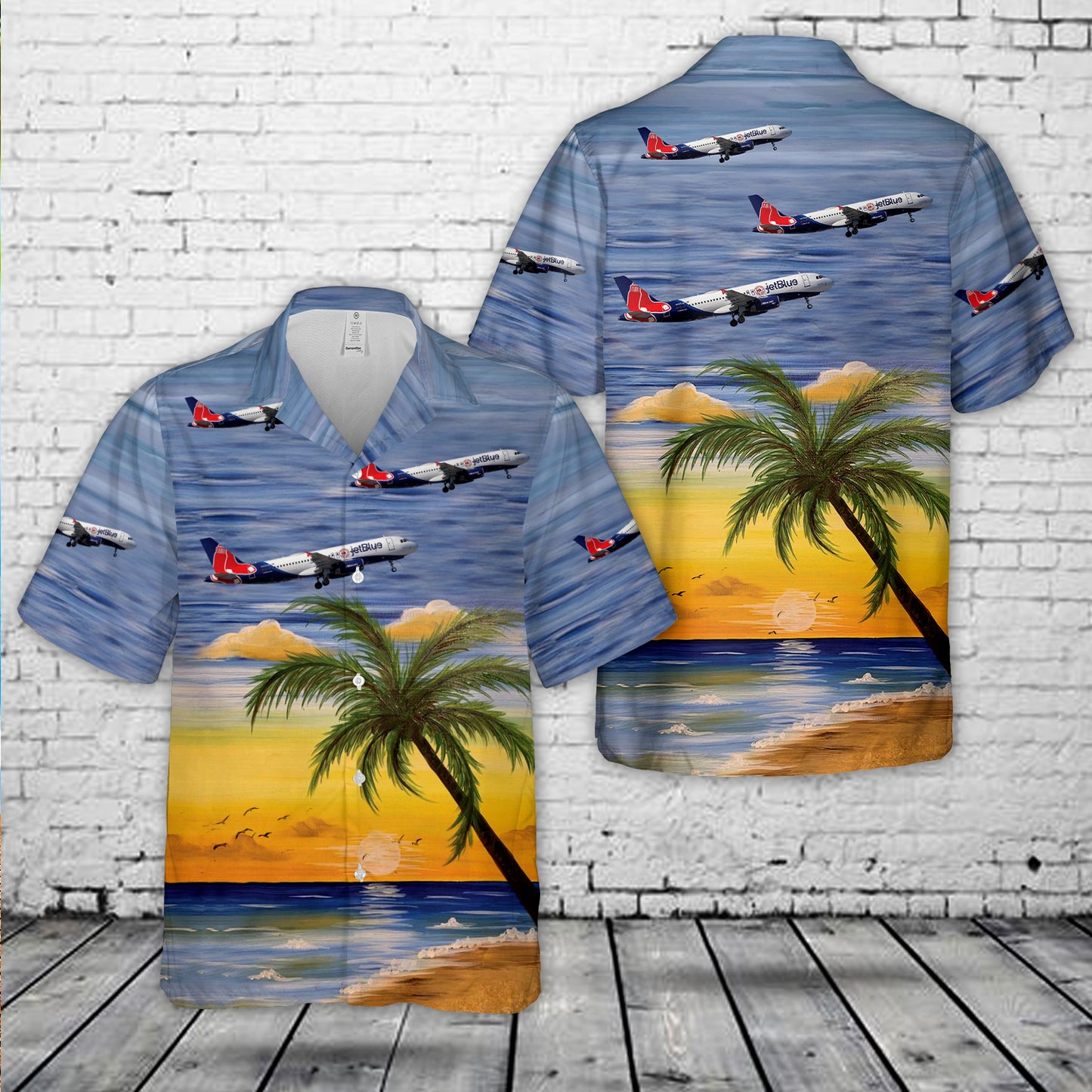 JetBlue Airways Blue Monster Hawaiian Shirt
