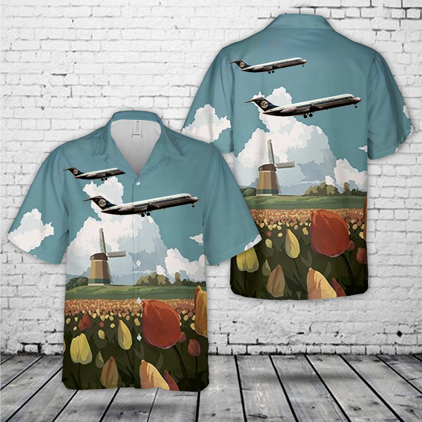 KLM Royal Dutch Airlines Douglas DC-9-32 Hawaiian Shirt