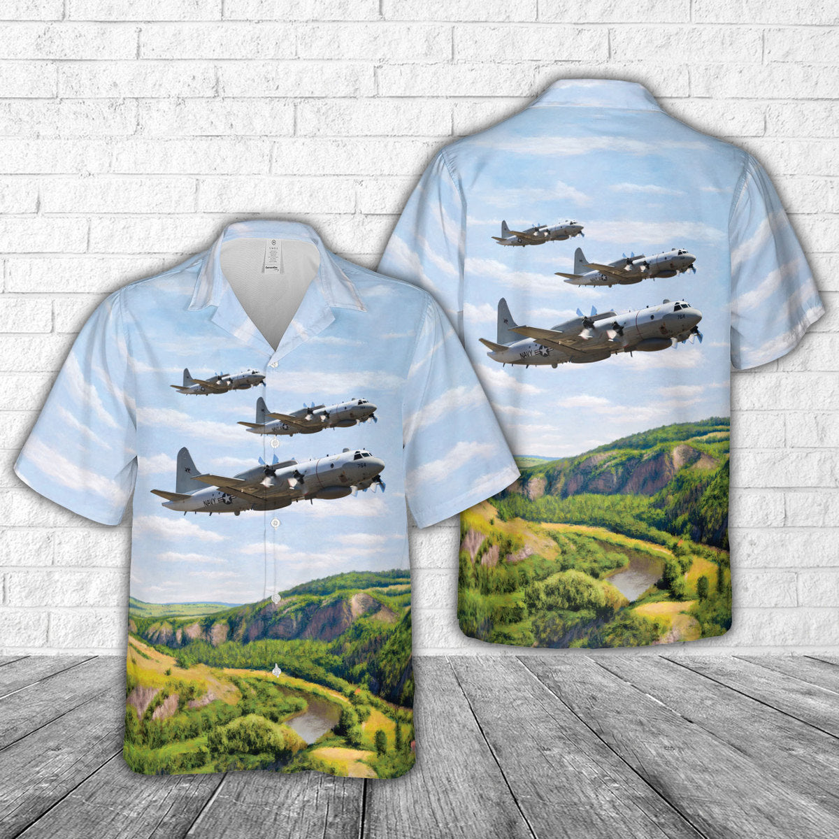 US Navy Lockheed EP-3E ARIES II of VQ-1 World Watchers Hawaiian Shirt