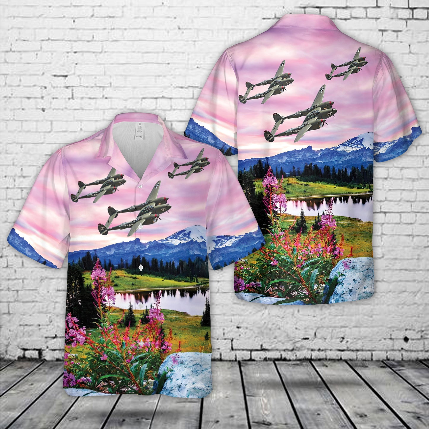 Lockheed P-38L Lightning ''Thoughts of Midnite'' Hawaiian Shirt