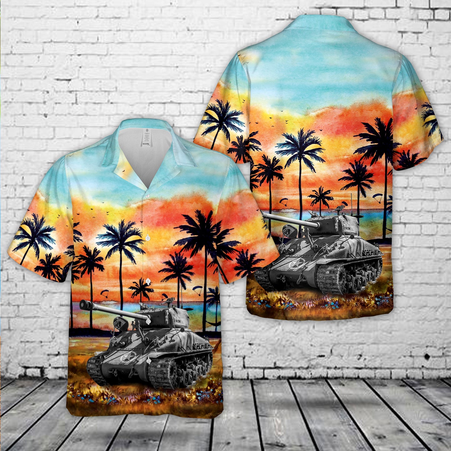 M4A3E8 "Easy 8" Sherman Tank WWII Hawaiian Shirt
