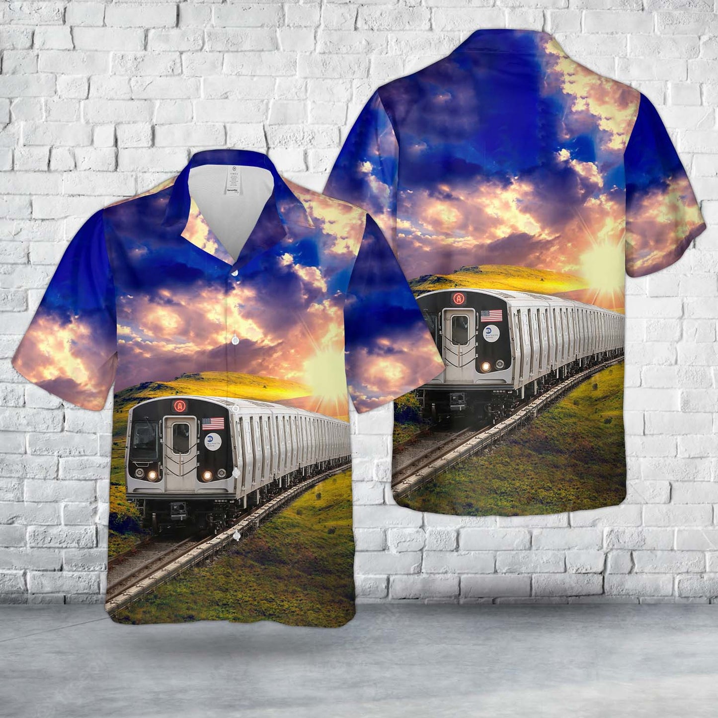 MTA NYC Subway A train of Bombardier R179 cars Hawaiian Shirt