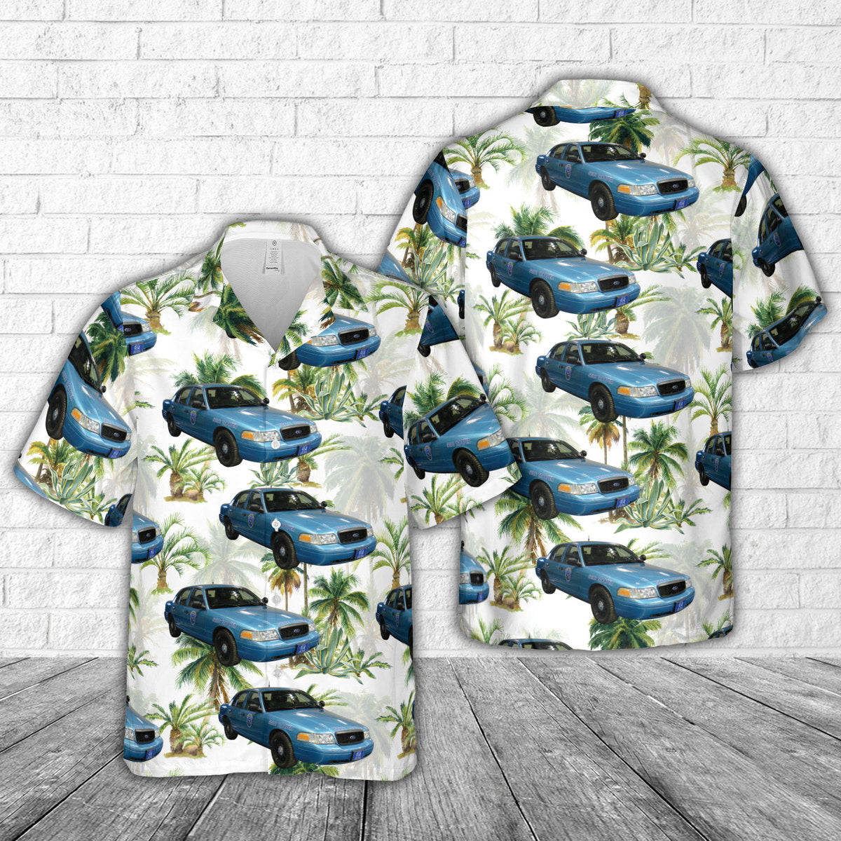 Maine State Police Ford Crown Victoria Hawaiian Shirt
